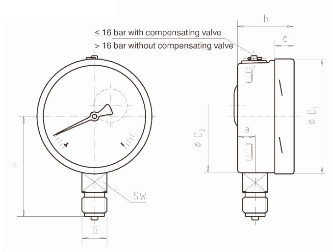 100mm Bottom Entry Gauge